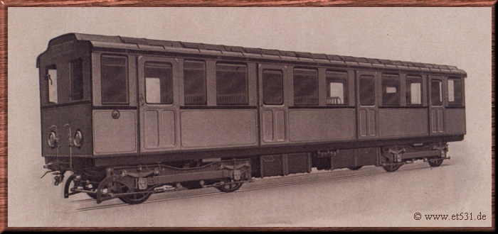 Probetriebwagen von 1916/17 für die A.E.G.-Schnellbahn A.G. Berlin von: van der Zypen & Charlier - Sammlung: W. Kämmerer